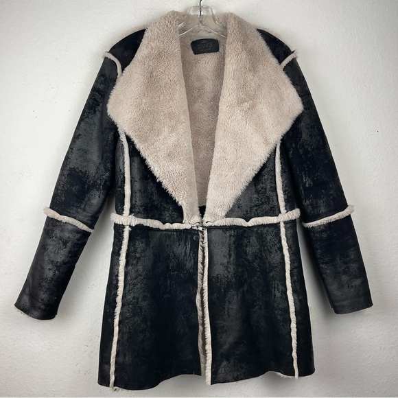 RARE SW3 Bespoke faux shearling womens convertible coat Sz S - Picture 1 of 9